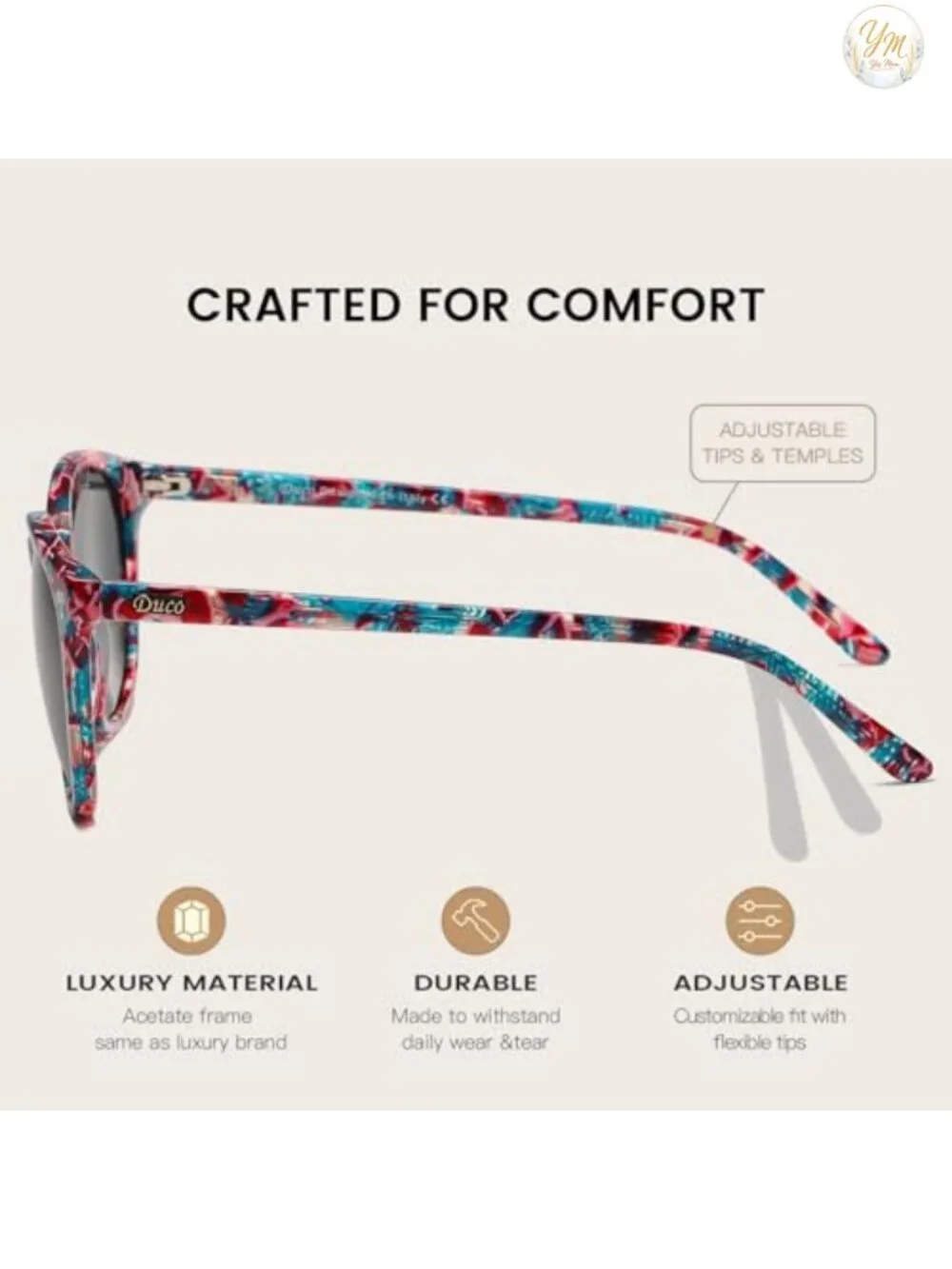 Polarized Sunglasses for Women UV Protection Handcrafted Acetate Shatterproof